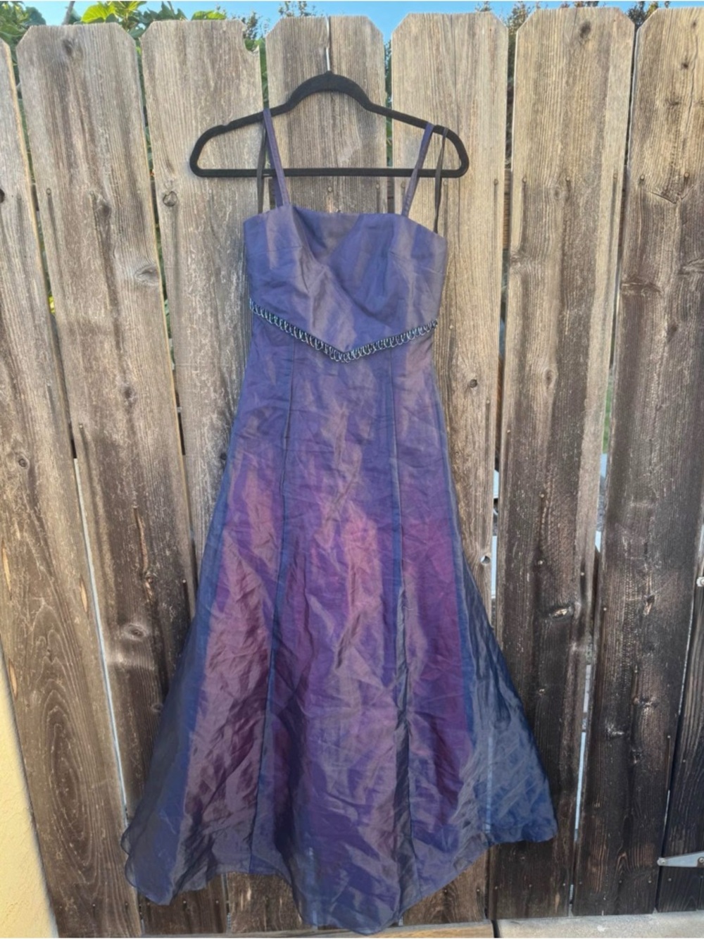 Vintage 90s Aspeed Purple Blue Floral Formal Gown Prom Maxi Dress Beaded New